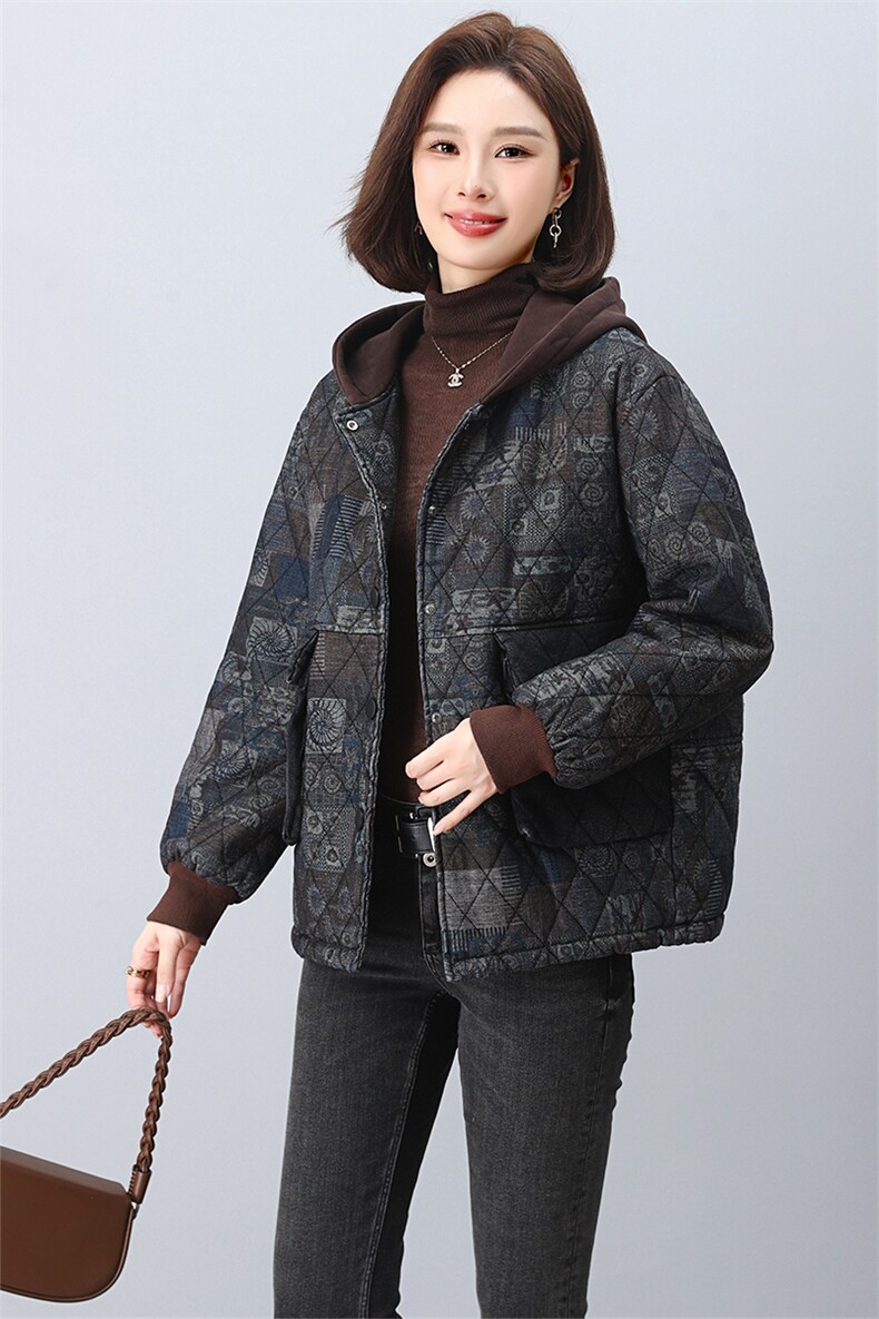 时尚保暖棉服女冬季新款加厚短款外套宽松显瘦连帽棉衣,女装棉衣/棉服,悦见她