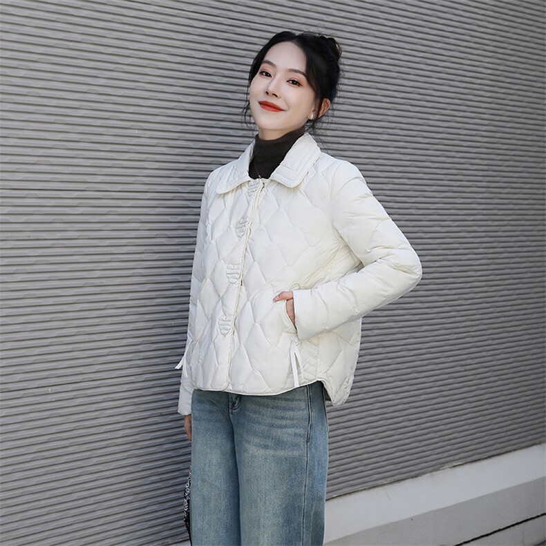 【现货】短款羽绒服女2024冬季新款时尚洋气减龄轻薄外套90白鸭绒,女装羽绒服,仟媚宠