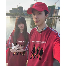 抖音得物高品质二开240克宽松纯棉美式潮牌三条杠织带短袖T恤，男装T恤，电商A486-1