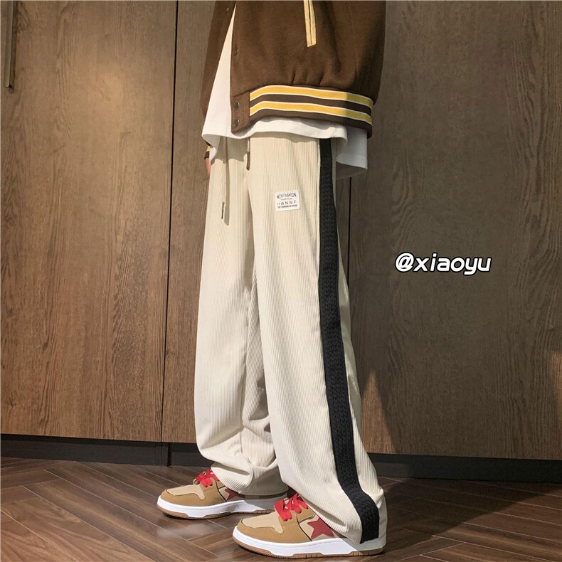 XZ616秋季新款灯芯绒拼接贴标休闲裤TY419P55控68,男装休闲裤,星座512A（原616）