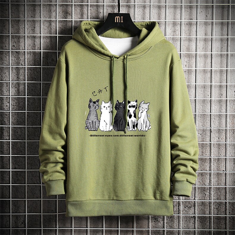 WY2100-P40加绒P45纯连帽卫衣男大码运动帽衫宽松薄外套,男装卫衣,电商A040A