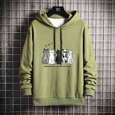 WY2100-P40加绒P45纯连帽卫衣男大码运动帽衫宽松薄外套，男装卫衣，电商A040A
