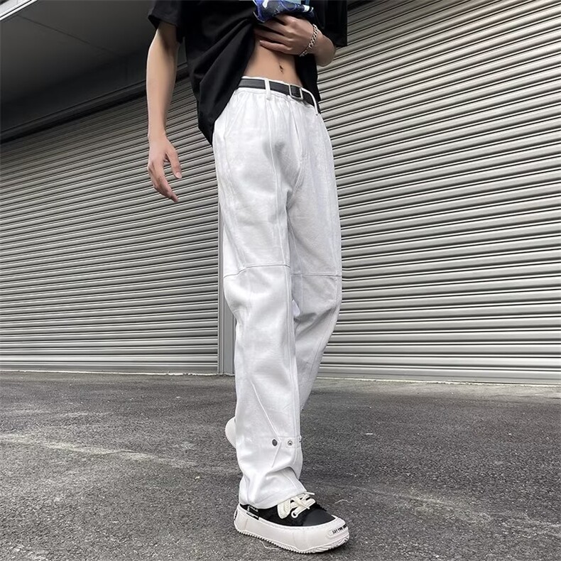 美式vintage高街微喇叭牛仔裤男潮牌复古直筒设计感vibe裤子,男装牛仔裤,星座601-2