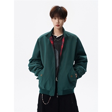 美式复古棒球服外套男春秋季潮牌拉链立领夹克宽松上衣服JK005，男装夹克，电商B312