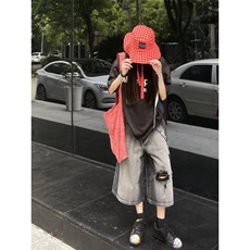 【网图有货】水洗破洞复古牛仔短裤男女宽松七分裤D622CC-特P40，男装牛仔裤，星座1007（原301D）