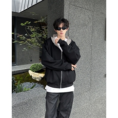 双面穿千鸟格拉链连帽卫衣外套男女秋冬宽松休闲上衣WY0761-P68，男装卫衣，星座308B-1