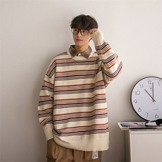 B225-M1119-X78-P62-腈纶42%锦纶31%PBT27%-口袋条纹毛衣有现货，男装针织衫/毛衣，电商B225