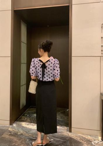 夏款波点后背设计款小上衣,女装其它,U·M