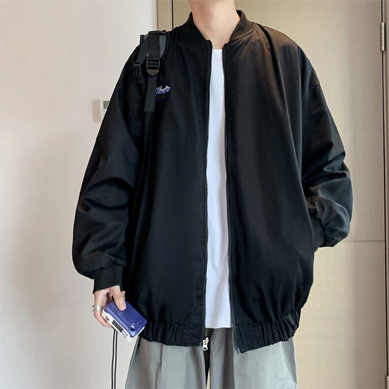 潮设计感格子双面穿棒球服oversize百搭炸街外套W1240-P60,男装夹克,星座512-2