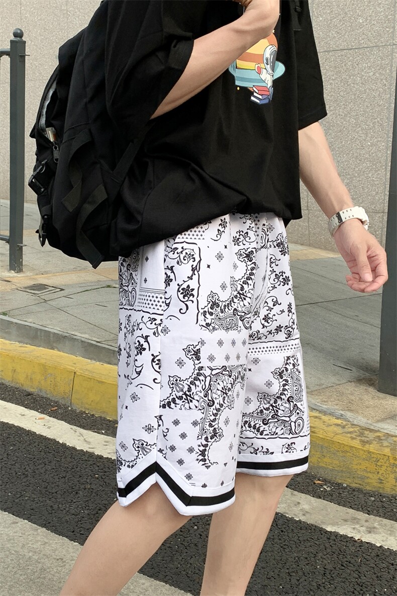 703-DK266-P35夏季腰果花休闲大码短裤M-5XL,男装牛仔裤,星座703