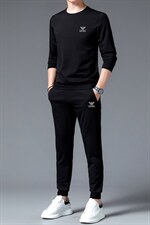 圆领卫衣中老年运动套装男士中年春秋季长袖t恤宽松爸爸休闲套装，男装休闲套装，电商B212（原钱塘6029）