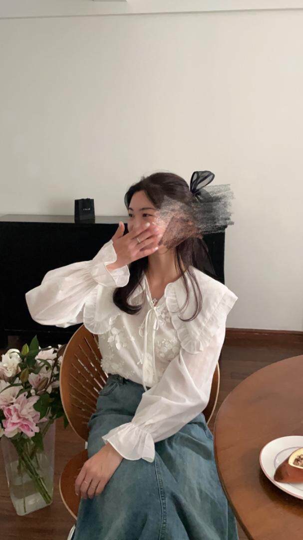 翻领花朵衬衫，女装衬衫，DIDI&KOKO(3F)