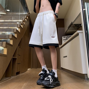 假两件休闲短裤男夏季港风男女同款五分裤24XD23050特批30图片
