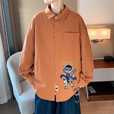 春季长袖衬衫男宽松港风衬衣男外套男CSCS285-P35，男装衬衫，电商B371