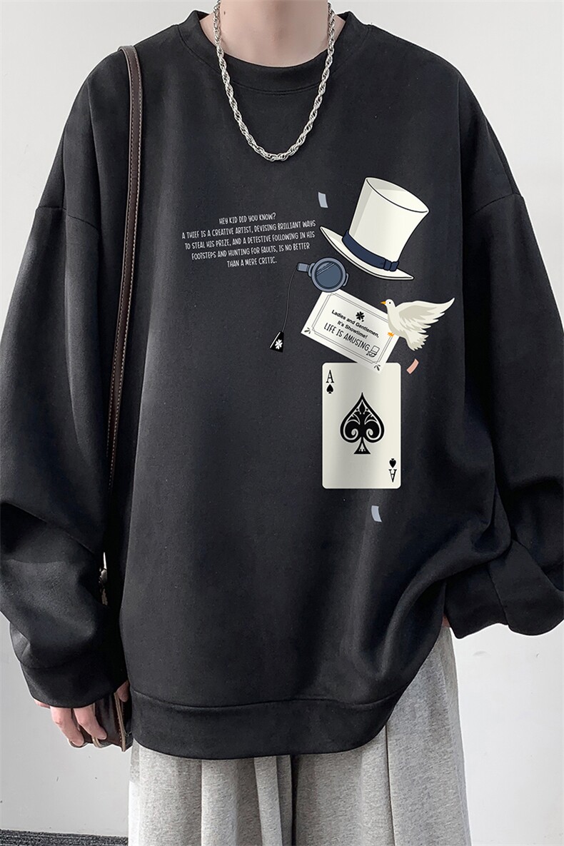 麂皮绒卫衣男大码重磅长袖t恤男JW81373-P35,男装卫衣,电商A040