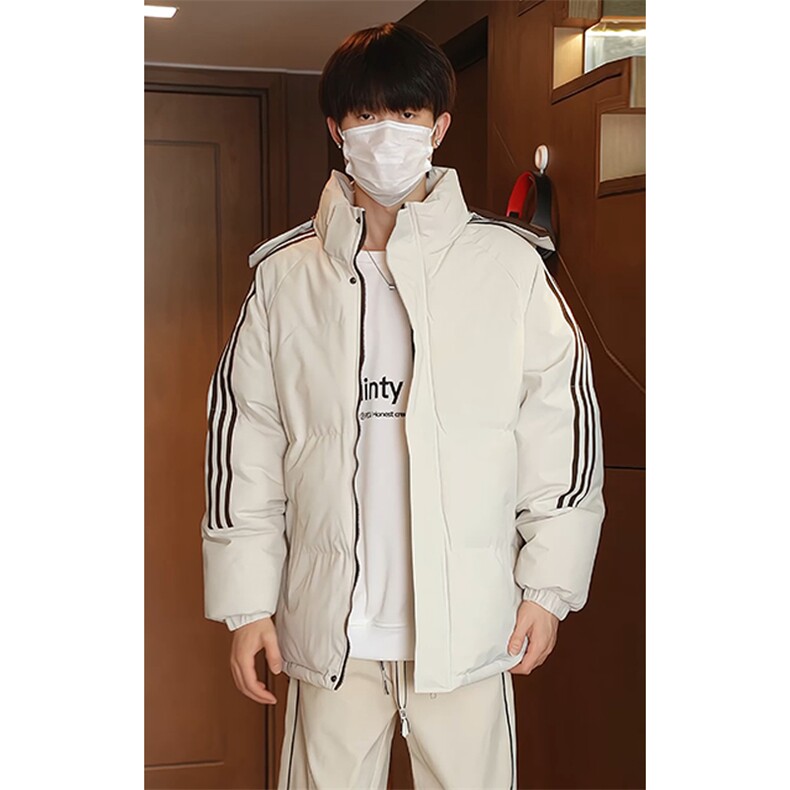 抗寒保暖三条杠拼接连帽棉服男青少年防泼水棉衣M2910特P75控108,男装棉衣,电商A001