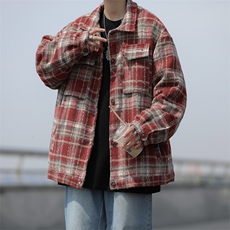 美式街头复古格子外套男女春秋宽松慵懒风休闲百搭上衣J9226-P60，男装夹克，星座1008