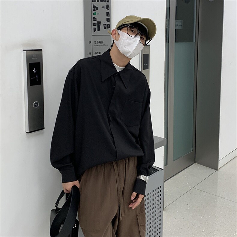 特P42无差价新款秋季时尚百搭潮流长袖衬衫-HS2287港风,男装衬衫,电商A003