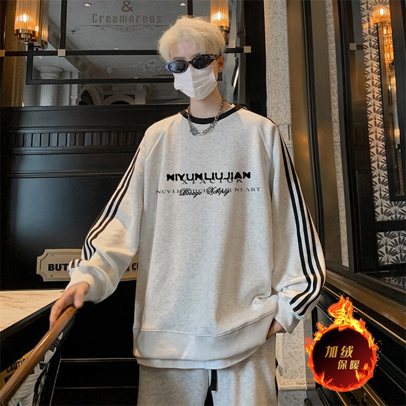 抖音得物高品质重磅全棉二开支持退换 360克宽松织带圆领卫衣0508图片