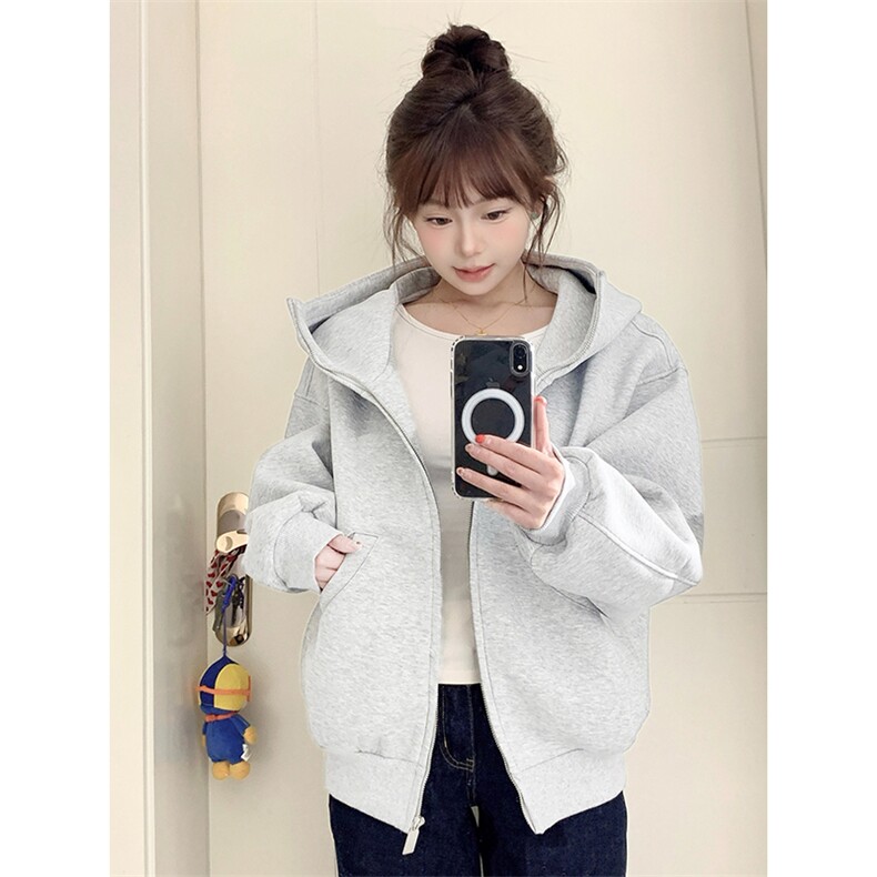 抖音得物高品质25秋冬美式高街宽松结构防风高领连帽卫衣外套W60，男装卫衣，电商A486-1