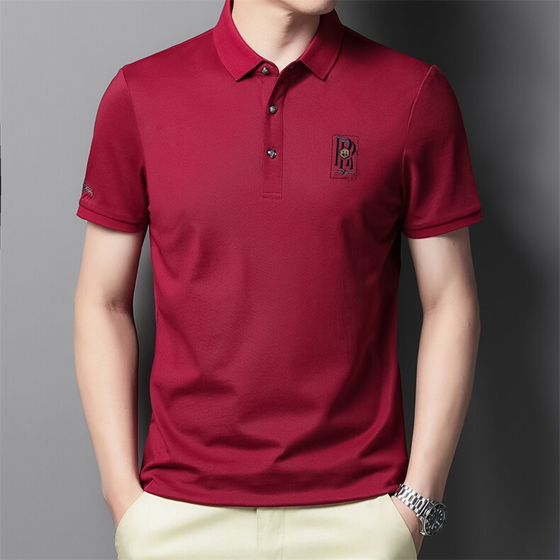 夏季新款男士翻领短袖t恤中年有领男装上衣服休闲POLO衫图片