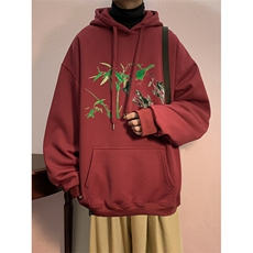 华棉连帽秋冬男装卫衣潮加绒加厚鸟语花香加肥加大码胖子外套，女装短外套，星座909