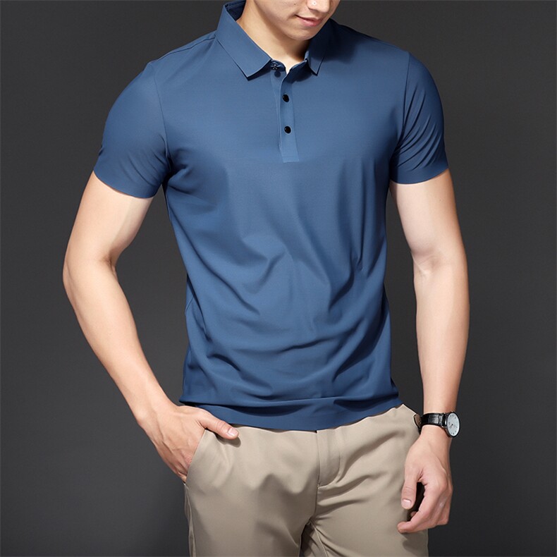 夏季冰丝无痕POLO衫男士高端百搭商务翻领T恤上衣PL1199-P38，男装Polo衫，电商B306