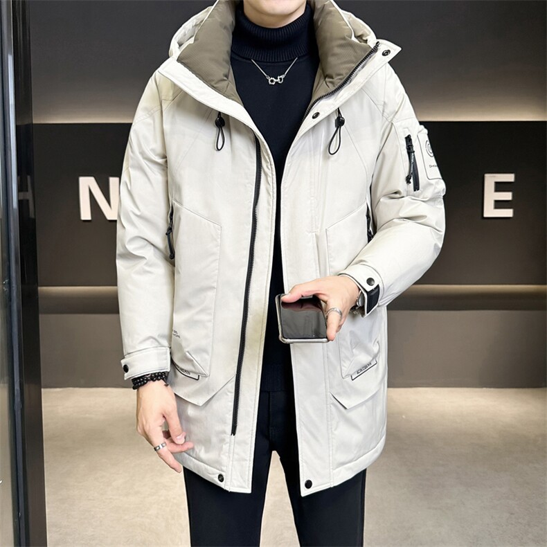 8879P240冬季羽绒服新品男士冲风衣连帽长款卷后控328,男装风衣,星座414（原B263）