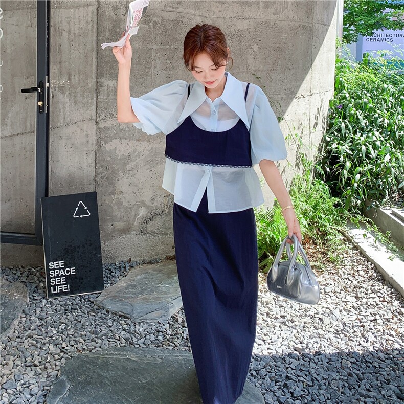 新品现货！藏蓝色三件套套装2C213-2597-P165-K238,女装套装/套裙,2C213