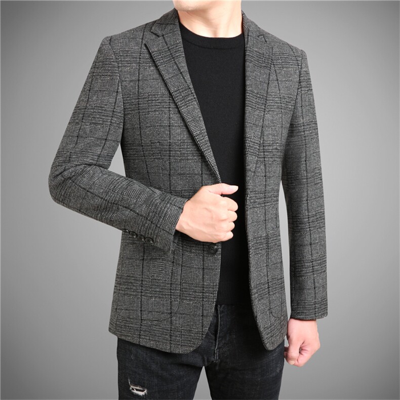 秋冬毛衣针织料西服男小西服休闲西装上衣163016168828,男装西服,电商D326B（原电商D310-1）