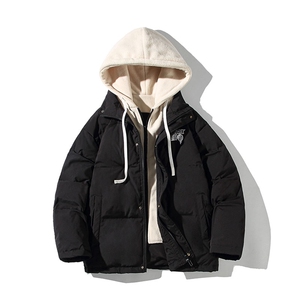 冬季假两件大码保暖带帽印花白鸭绒羽绒服 Y5816-P190【特价】图片