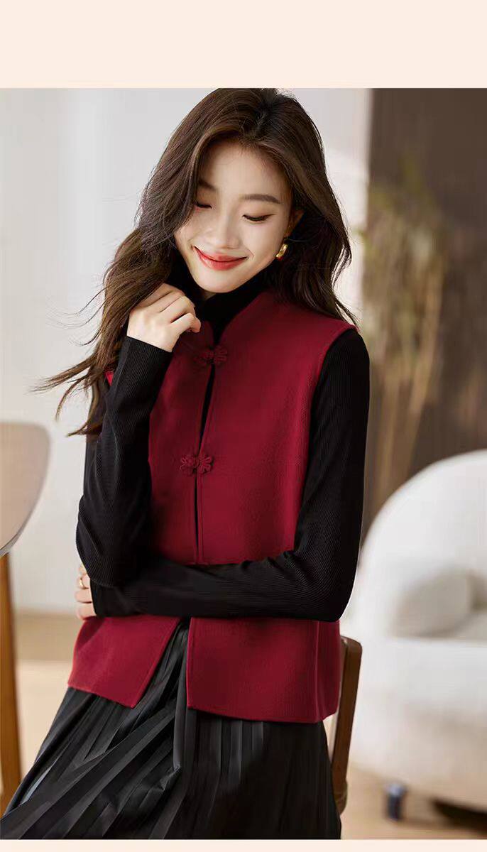 2025年秋季时尚百搭通勤简约休闲系扣马甲，女装马甲，哲奥羊绒