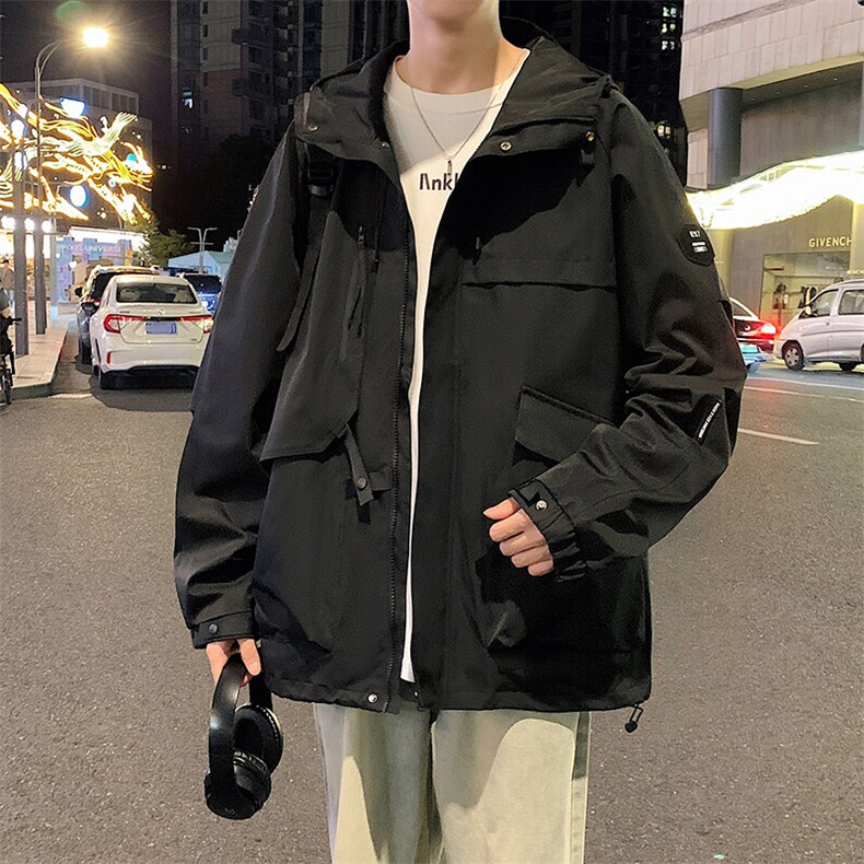 春秋户外冲锋衣男女同款防风防水连帽工装外套登山服夹克2481-P75图片