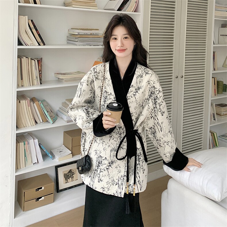秋款现货！新中式水墨画外套B208-9015-P160K238,女装短外套,浙宝208
