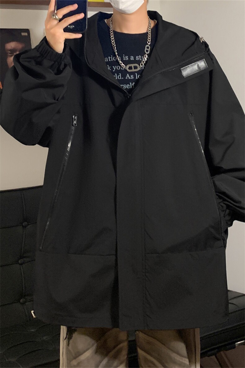 JK9083/P65春装新款夹克男防水防水冲锋衣外套潮学生大码上衣,男装夹克,电商A141