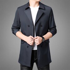 2023秋季新款男装中青年男士商务休闲外套长袖风衣男薄款翻领上衣，男装风衣，电商B212（原钱塘6029）