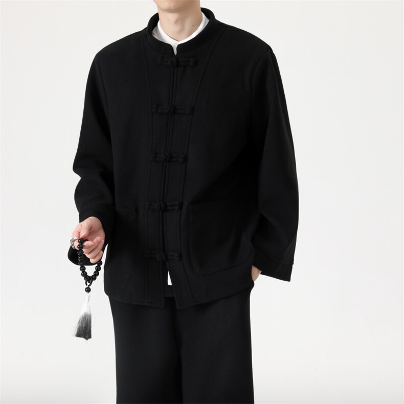 风双面呢料盘扣外套套装2件套TZ01（上衣P105裤子P60）,男装休闲套装,电商A057B
