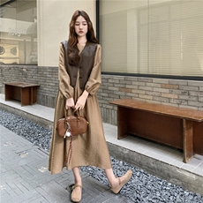 秋季连衣裙皮马甲时尚两件套女，女装套装/套裙，浙宝069