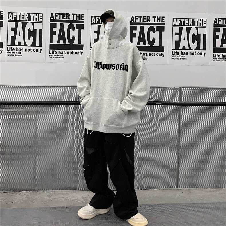 供抖音丶重磅高品棉350克排扣连帽哥特十字卫衣LW6076-特p58控78,男装卫衣,星座508（原C305）