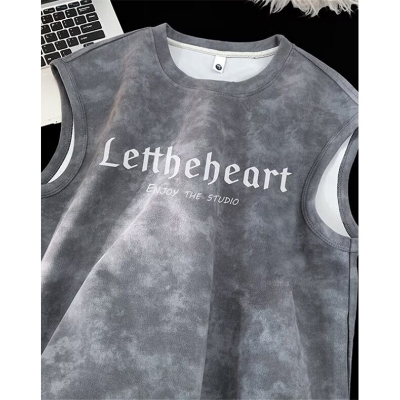 扎染无袖背心男夏季新款ins简约坎肩T恤休闲宽松潮流印花TD689，男装背心/马甲，星座1116A（原606A-3）