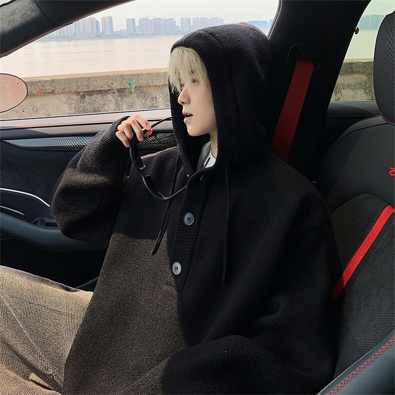 毛衣男秋冬新款港风宽松连帽针织毛衫MYA2-P65，男装针织衫/毛衣，星座214-3