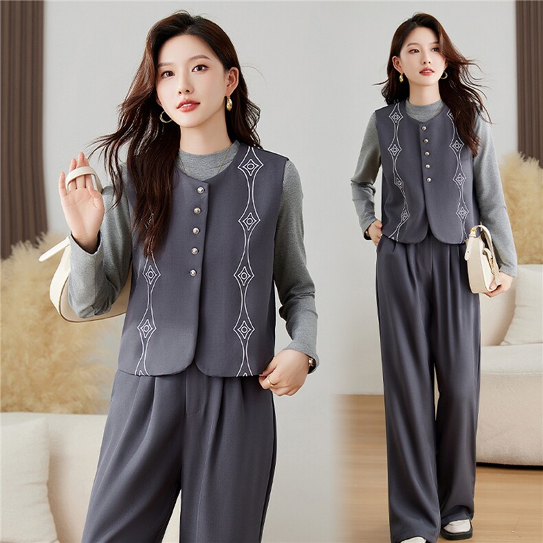 三件套2025年秋季，时尚新品，气质潮流，女装套装/套裙，江南富贵女