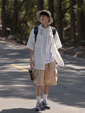 2025夏季CITYBOY户外机能风短袖衬衫可与2303K短裤作为一套卖，男装牛仔裤，星座112A