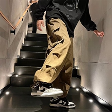 美式工装裤男宽松抽绳束脚裤秋季潮牌高街情侣休闲长裤k3526-p38，男装休闲裤，星座1008