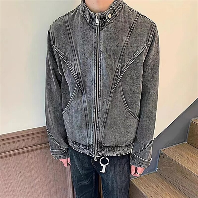 复古牛仔外套男款宽松春秋季高级感痞帅潮流高街夹克TT29P86,男装工装外套,星座1013-1