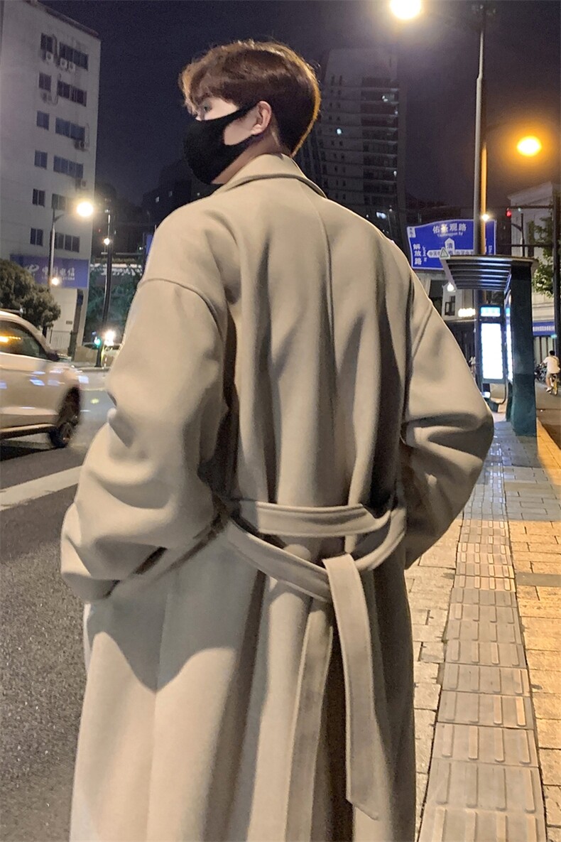 韩系中长款过膝毛呢大衣男秋冬英伦痞帅风衣外套812-F627-P128,男装风衣,星座812
