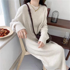 秋冬新款纯色针织连衣裙时尚百搭，女装半身裙，冀清阳荣