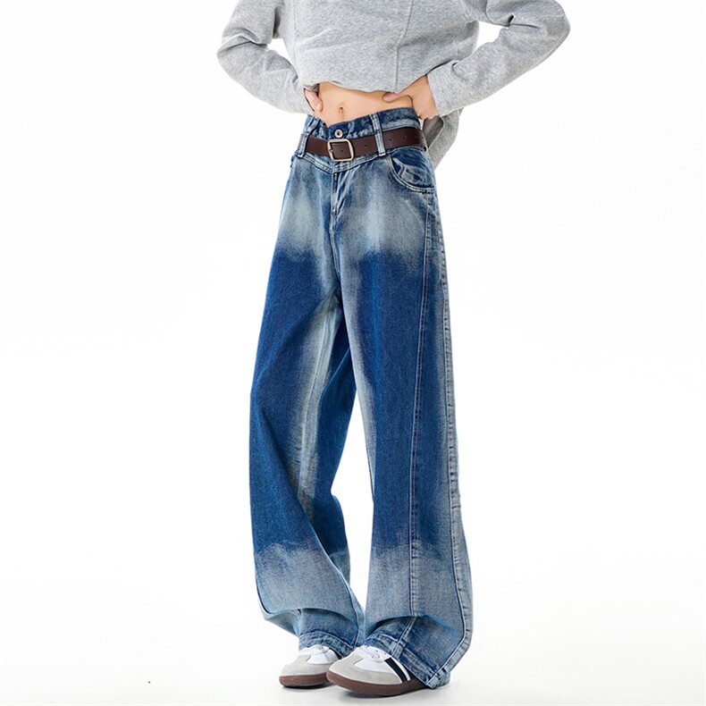 龙叨叨美式ins高街暗黑宽松直筒牛仔裤LK25521-特P45控78，男装牛仔裤，电商B221