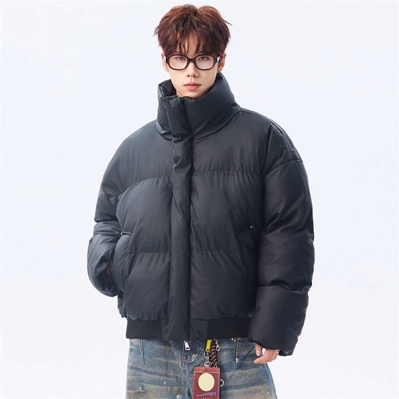 支持二开立领PU皮棉服男短款棉衣外套宽松面包服M810-P75,男装棉衣,电商A441