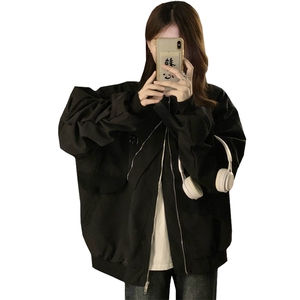 美式街头拉链棒球服外套女2025春秋设计感夹克oversize C791-P90图片